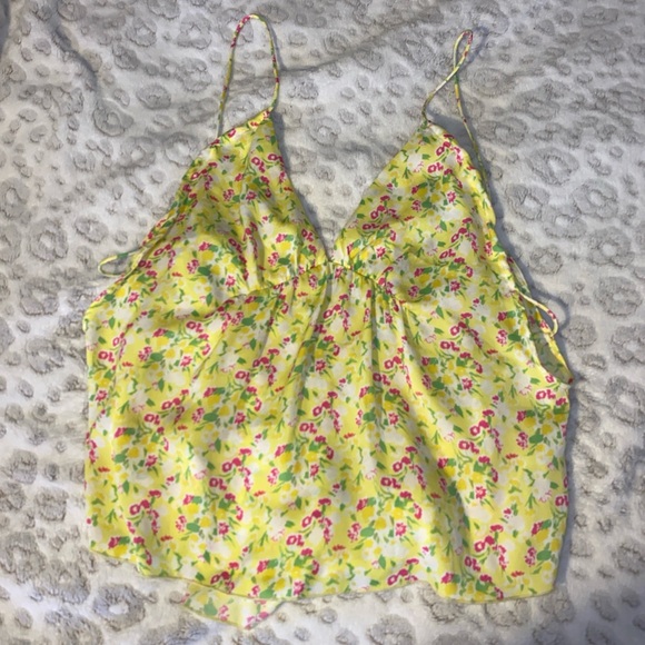 Intimataly Free People Yellow floral adjustable top, size small - Picture 1 of 4